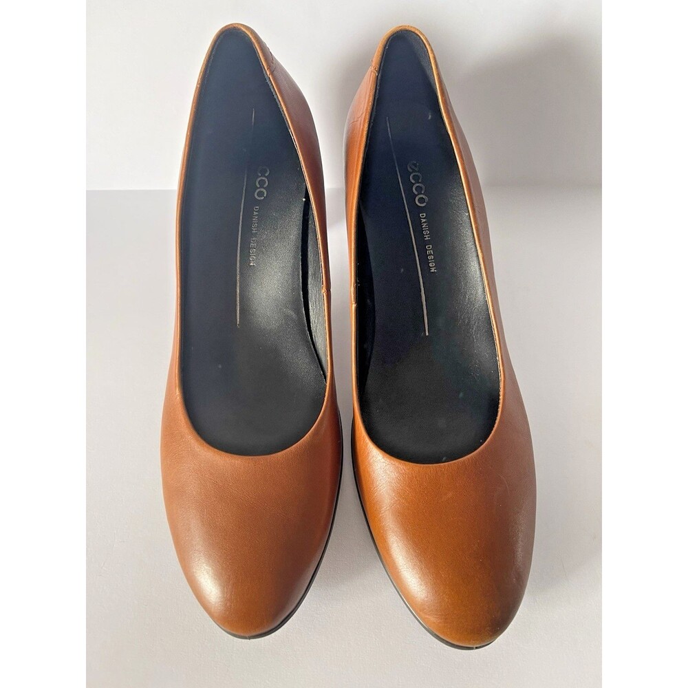 Ecco Shape 55 Plateau Pump US 7/EU 38 Women Cognac Leather #corpcore #office - Picture 3 of 7